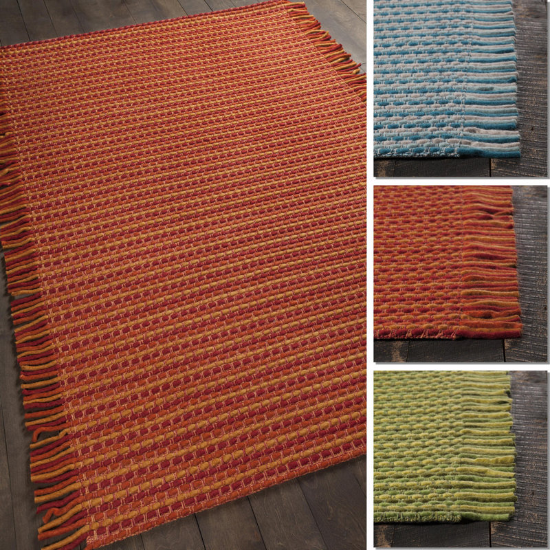 Adaline Hand-Woven Red/Orange Area Rug, 7'9" x 10'6"