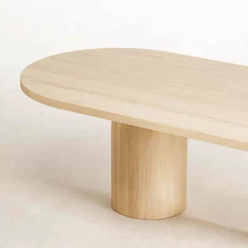 Table de salle à manger en bois massif de qualité, H 29,52 po x L 94,48 po x l 35,43 po, Burlywood