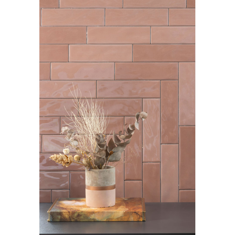 Sail 3" X 10" Ceramic Wall Tile, Coral