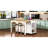 Kitchen Island With Extendable Meal Prep Table, Rubber Wood Veneer Surface, Storage Compartments, Charging Facilities Station-778485058