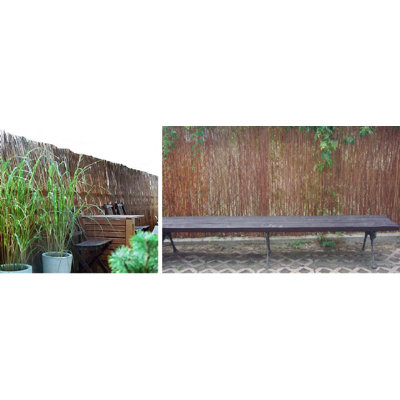 Clôture en bois brun