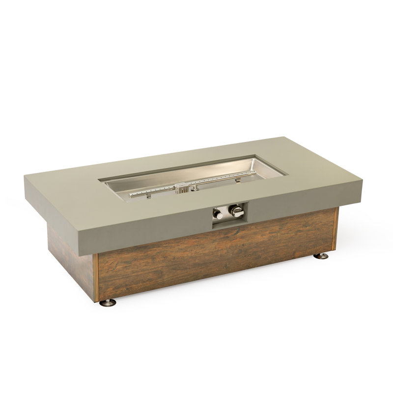 Foyer de table 48 po en fer avec grain de bois