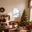 «Christmas Snowy Path» avec 3 empreintes de pas et ombres sur toile-1737963609