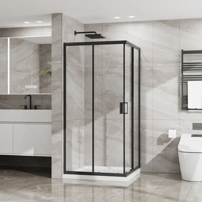 Aluminum Framed Shower Door With Sliding Opening Design