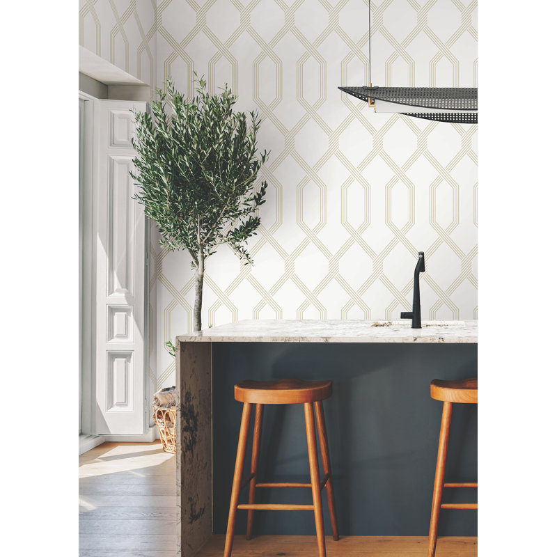Palisade Geometric Wallpaper Double Roll, Beige