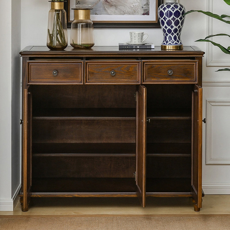 Armoire de rangement pour chaussures en bois massif 18 paires