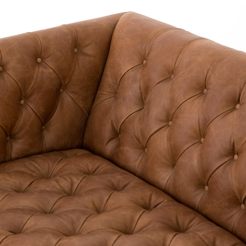 Williams Leather Sofa-75"-Nat Wash Camel, Natural Washed Camel Genuine Leather