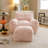 Comfy Lazy Bean Bag Chair with Armrests and Ottoman-118735790