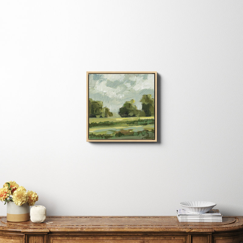 " Abstract Landscape Pair 12 " by Miss Mustard Seed, No, Natural Framed Canvas, 20" H x 20" W x 2" D