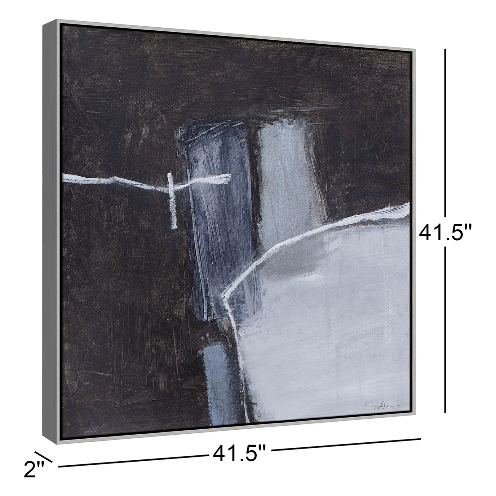 Graphite Gemstones Collection "Graphite Gemstones I" Print, Silver, 41.5" H x 41.5" W