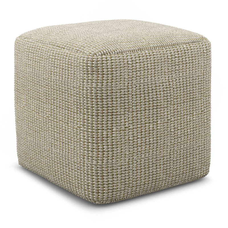 Zelma - Pouf carré tissé extérieur / intérieur