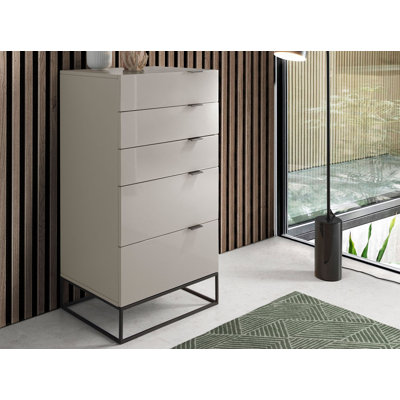 Chiffonier grey wood and black
