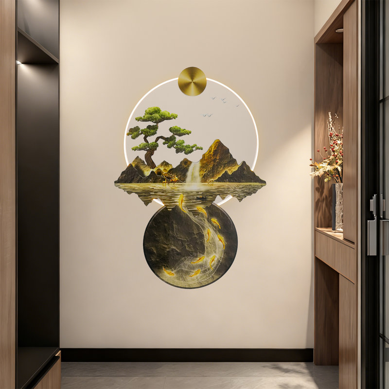 Wall Mounted 3D Wall Art Painting Decor With LED Light And Remote Control