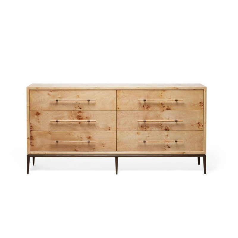 Commode 6 tiroirs Burton, Canyon / bronze foncé