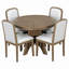 Ensemble de table de salle à manger extensible 5 pièces, table à abattants cachée et 4 chaises rembourrées-1339167307
