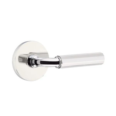 Mortaise intérieure Emtek Select Passage avec rosette à disque et tige R-Bar, levier à facettes