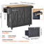 Armoire de rangement sur roulettes avec tiroir et tablettes pour îlot de cuisine-129238704
