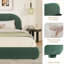 Élégante structure de lit tapissier pour grand lit, structure de lit pour grand lit en velours avec tête de lit, lit plateforme en bois avec structure solide pour chambre à coucher, vert-1826136528