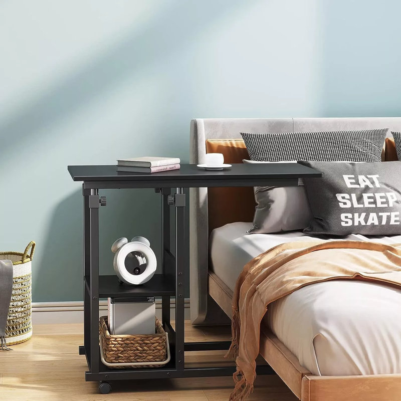 Amariah Wheel End Table, Black