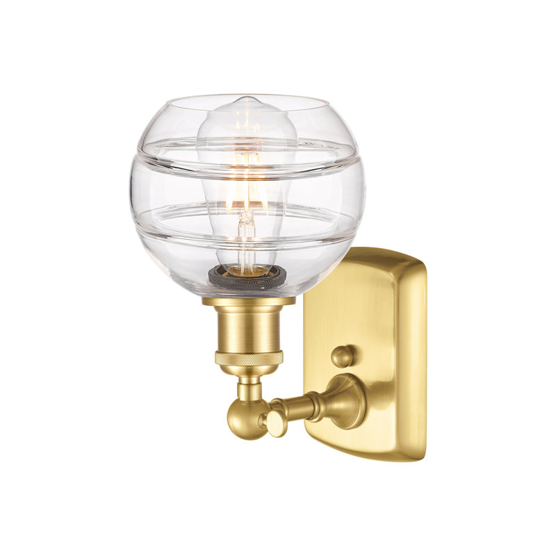 Applique murale 1 lumière Ballston Bienes, Transparent, H 8,88 po x l 5,88 po x P 7,06 po, Or satiné