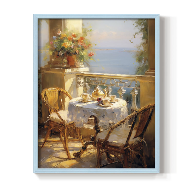 Reproduction encadrée FLORAL Series DCCLVI - bois massif, Bleu, H 30 po x l 24 po