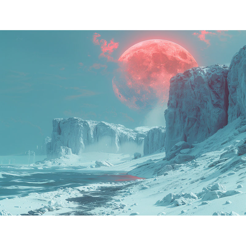 Extraterrestrial Landscape Space Room Darkening Curtain Pair, 40" H x 84" W