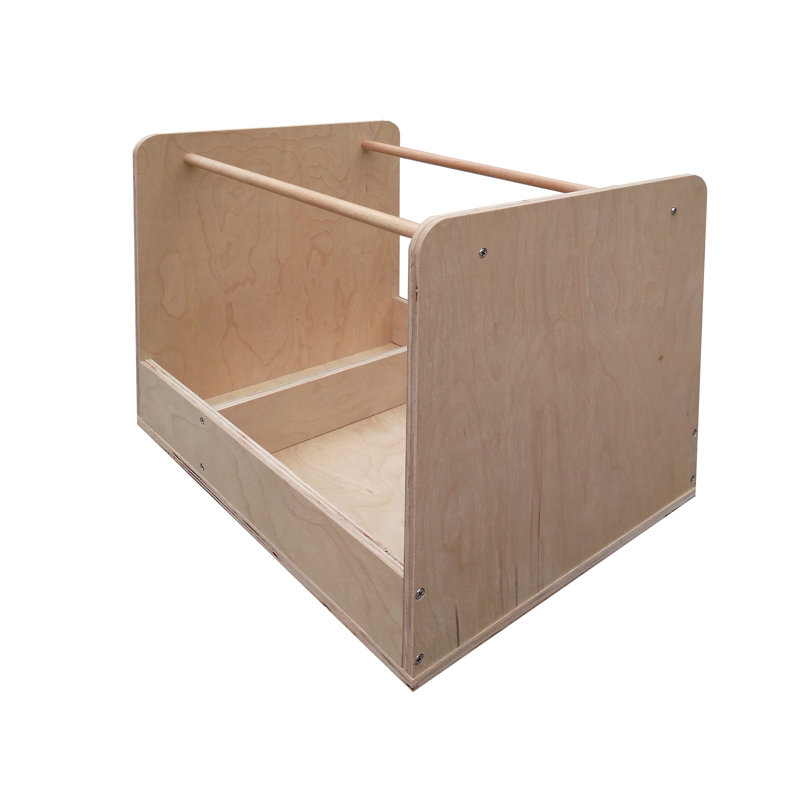 Wooden Storage Case Audio Carrier Book Rack CD Holder Supplies Organizer, Natural Finish