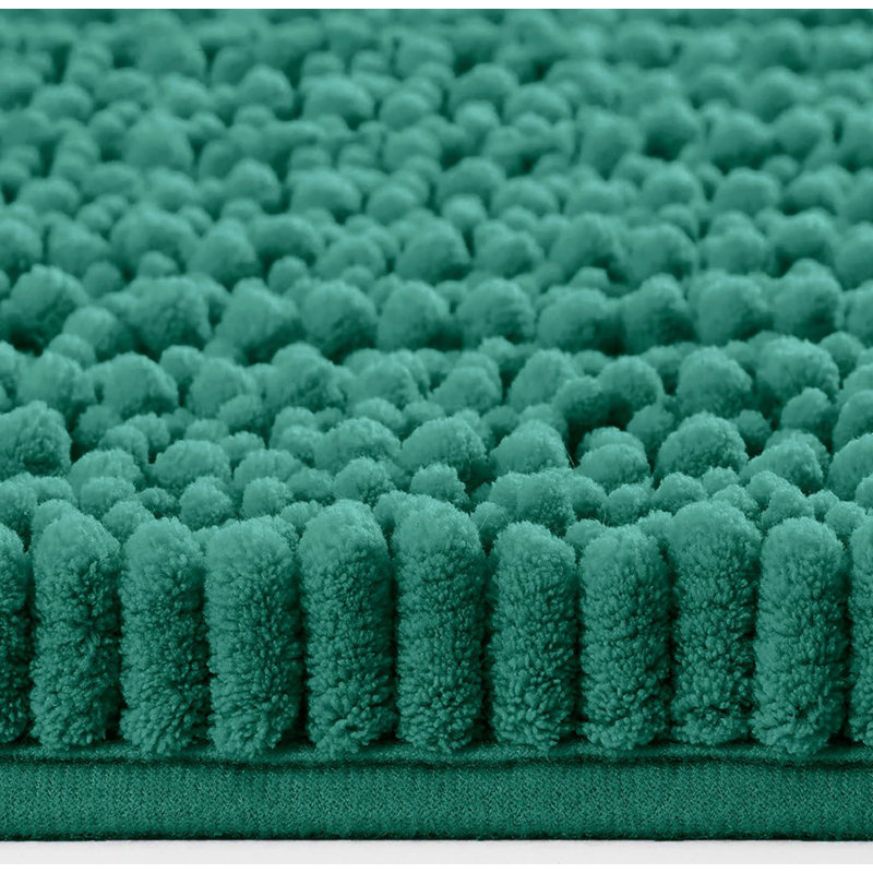 Tapis pour salle de bain en chenille moelleux et moelleux, Vert, 30" L x 20" W