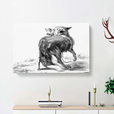 Sketch Of A Fox by Jean Bernard - Wrapped Canvas Print