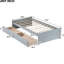 Lit simple, 2 tiroirs, surface de sommeil confortable en bois d'hévéa gris, compartiments de tiroir spacieux gris uni et support facile à installer-1410840341