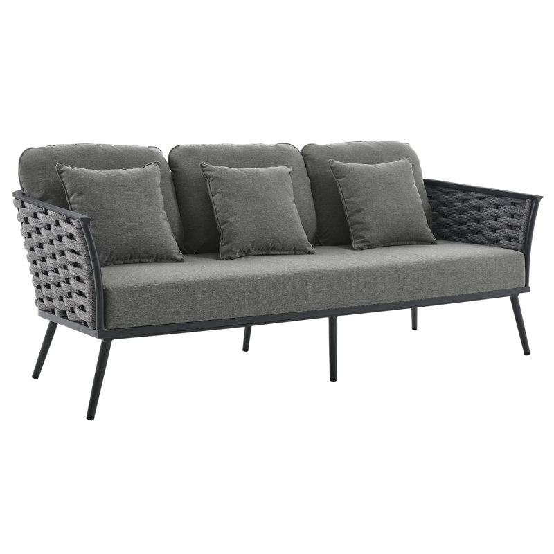 Canapé d'extérieur en aluminium Modway Stance, Gris anthracite, gris