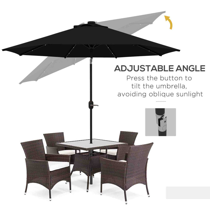 270cm Market Parasol, Black