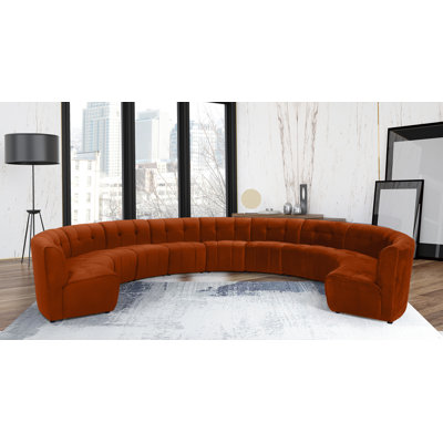 Canapé modulaire de coin symétrique en velours de 173 po de largeur Jedson