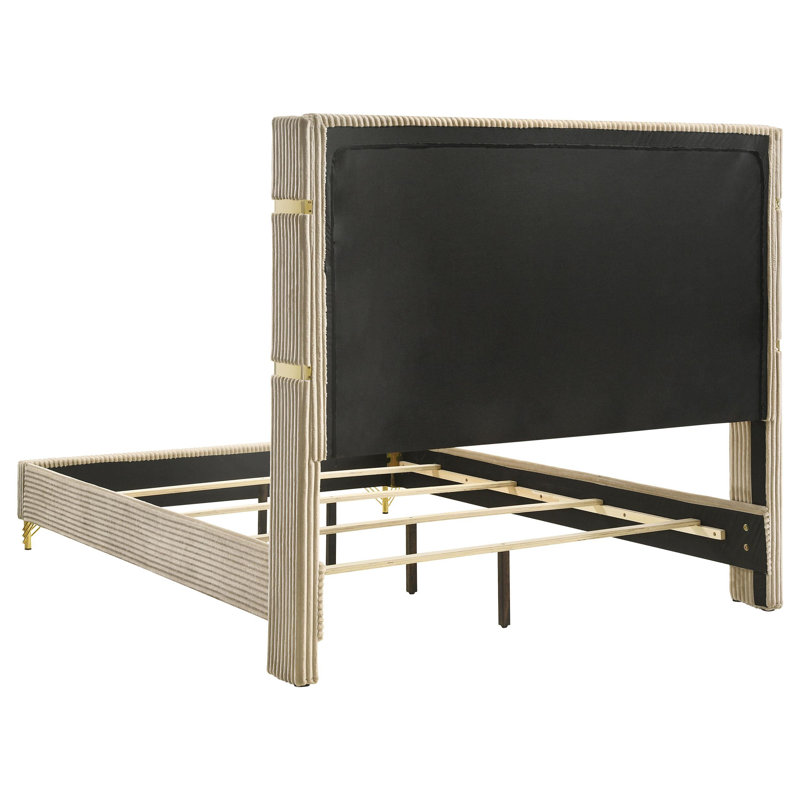 Ensemble de chambre avec très grand lit 4 pièces Tinoco, Beige / blanc, Très grand
