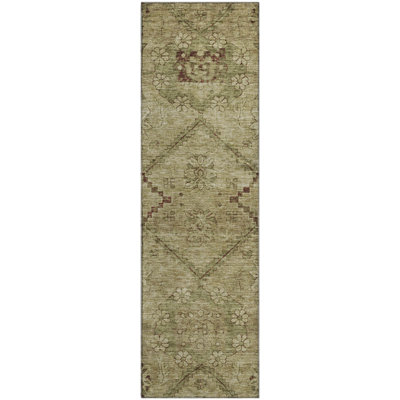 Premium Machine Washable Prisco Brown Rug
