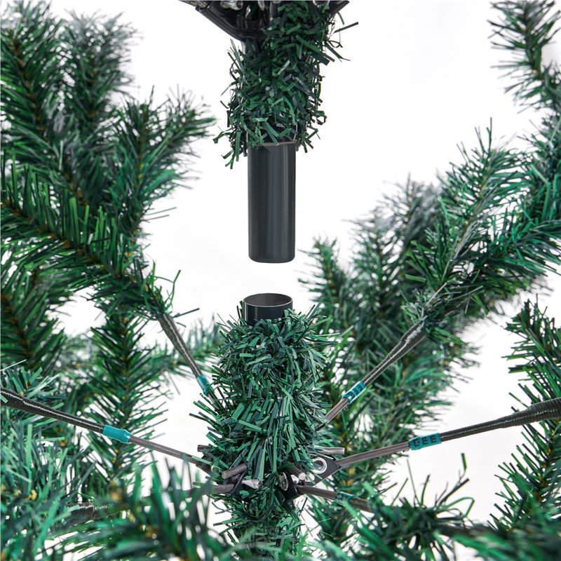 Green Spruce Flocked/Frosted Christmas Tree, 5 ft