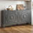 Rustic Kitchen Cabinet - Rubber Wood Construction, Distressed Finish,Rounded Door Design, Adjustable Shelves-1486234790