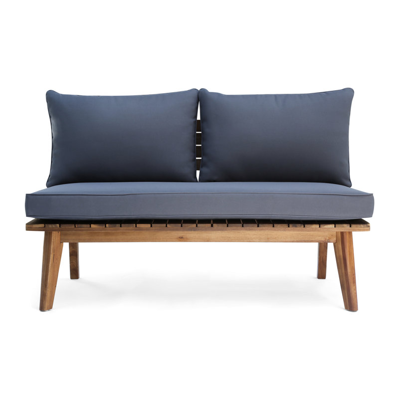 Modern Outdoor With Gray Padding And Mid-Century Fabric Seat Cushion