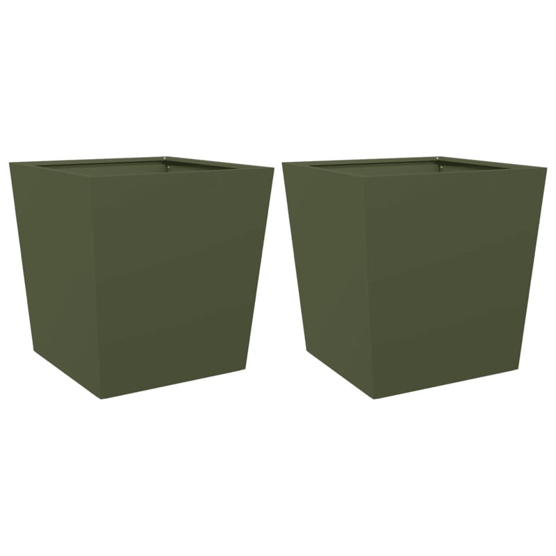 Chaely Metal Planter, 19.69" H x 19.69" W x 19.69" D, Green, 2