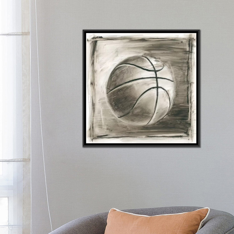 «Varsity II», impression sur toile, H 18 po x l 18 po x P 1,5 po, Toile avec cadre noir, Pas de tapis