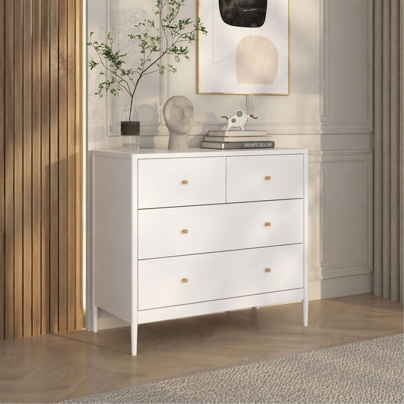 Commode blanche à 4 tiroirs pour enfants
