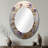 Purple Lilac Golden Flowers Melody II - Floral Oval Decorative Mirror On Metal-1940968219