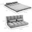 Fauteuil de lit gris convertible avec repose-pieds réglable, 2 coussins, peu encombrant, structure en métal pour dossier et tête pliables