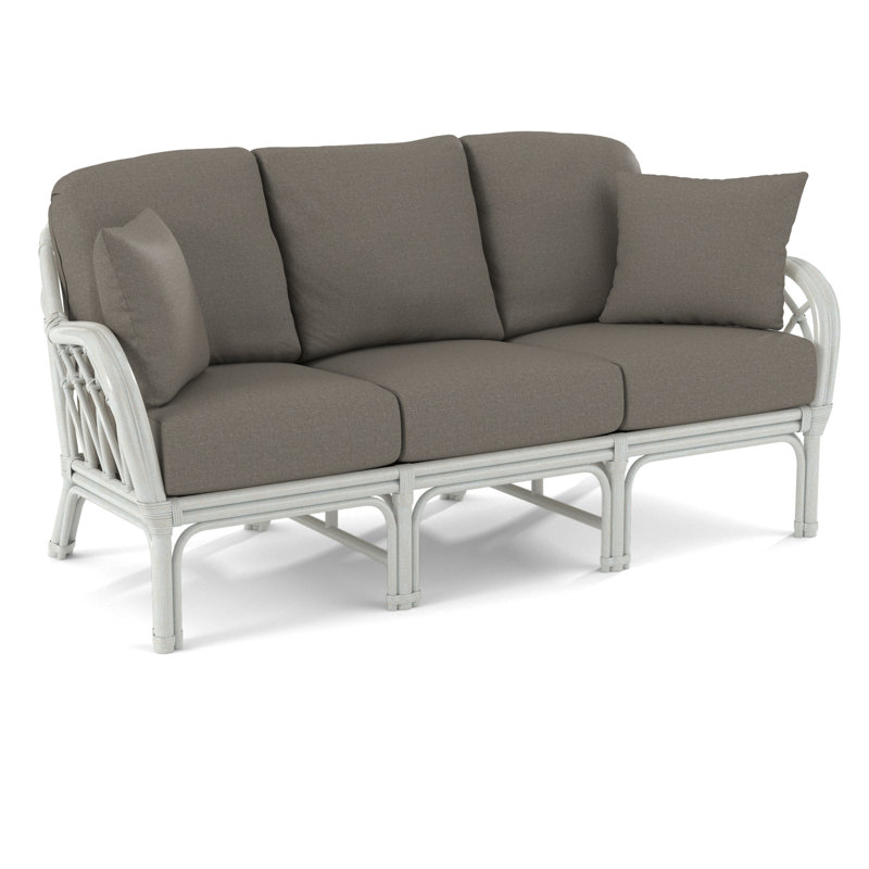 Edgewater Sofa, Green and Blue Stripe; 0252-54, Bisque