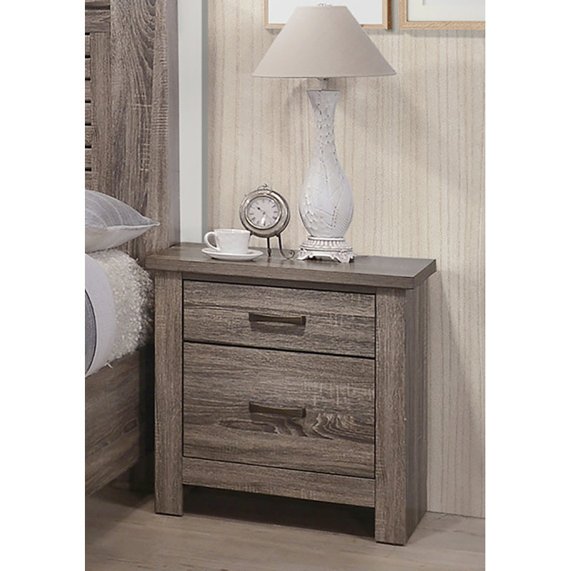 Table de chevet 2 tiroirs en bois