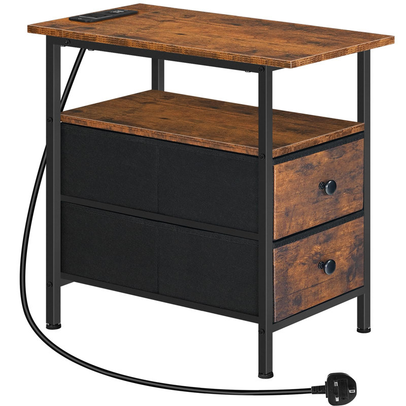 30cm W Metal Bedside Table