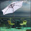 Parasol d'extérieur avec bouton poussoir inclinable et manivelle