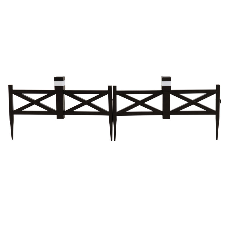 Panneaux de clôture solaire en fer Sunjoy, bordure décorative en treillis métallique (paquet de 5), Brown