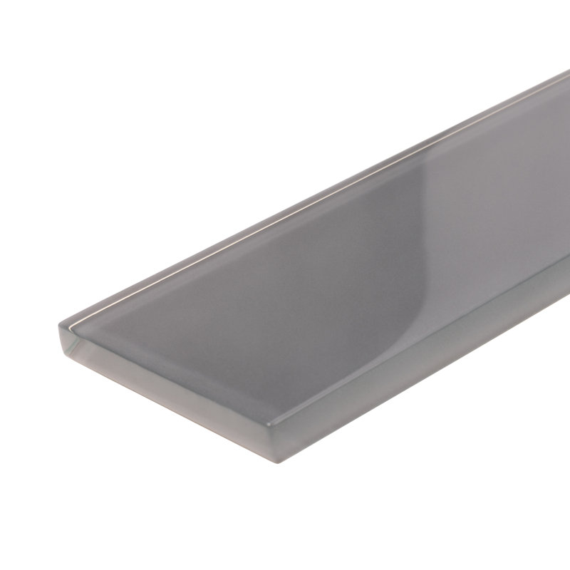3" X 12" Glass Brick Look Subway Wall Tile, Dark Gray