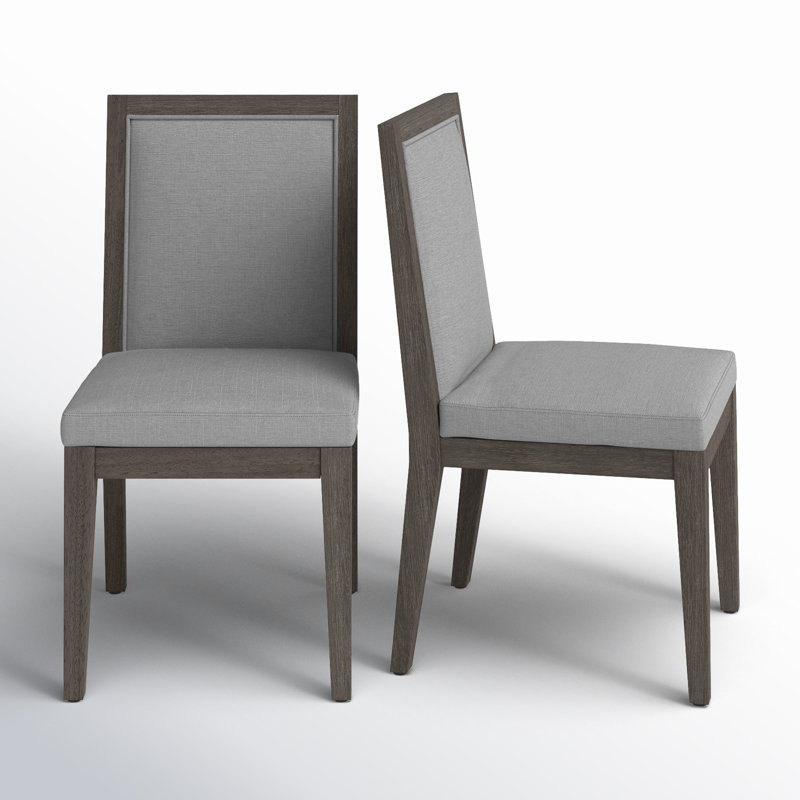 Chaise d'appoint rembourrée Meria, Mélange de lin gris